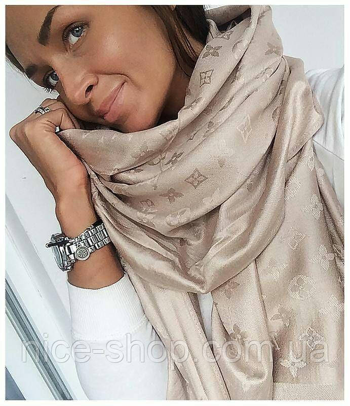 Палантин Louis Vuitton бежевий