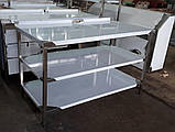 Стіл обробний 2 полиці та борт із неіржавкої сталі завширшки 700 мм, фото 2
