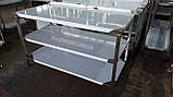 Обробний стіл з двома полками і бортом з нержавіючої сталі шириною 600 мм, фото 3