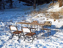 Комплект туристичних меблів, розкладний стіл і стільці, для пікніка, риболовлі та відпочинку "Класичний ФП2+4"