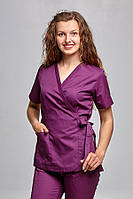 Блуза медична жіноча Азалія. ELIT COTTON Баклажан