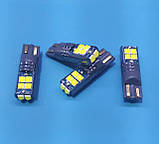 Автолампа світлодіодна Синій T10 W5W безцокольна обманка LED 10-SMD, фото 4