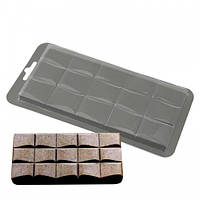 Пластиковая форма для плитки шоколада Волна