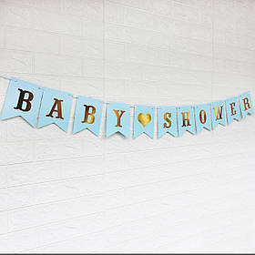 Гірлянда "Baby shower" Блакитна