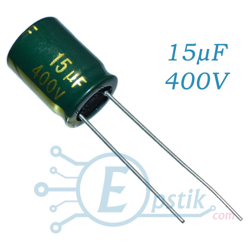 Конденсатор 15uF 400V (10*13) 105°C, фото 1