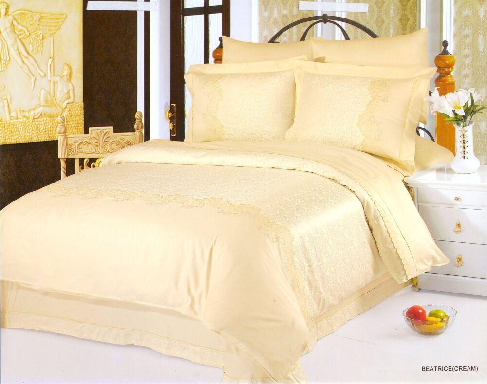 Постільна білизна Le Vele Jacquard Satin Beatrice Cream