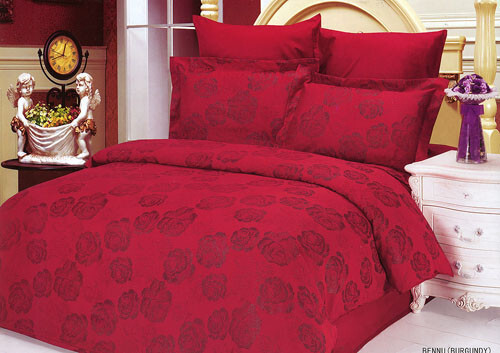 Постільна білизна Le Vele Jacquard Satin Bennu Burgundy