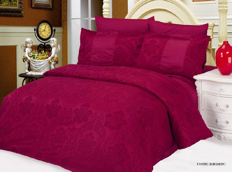 Постільна білизна Le Vele Jacquard Satin Favore Burgundy, фото 1