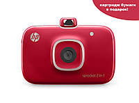 Камера моментальной печати и портативный фотопринтер HP Sprocket 2 в 1 Red + Набор бумаги в Подарок!