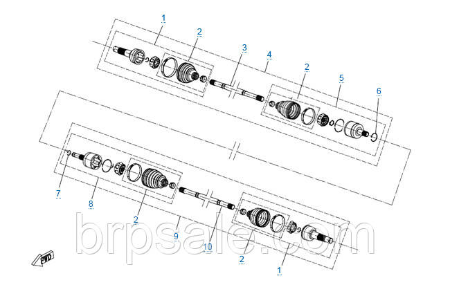 ШРУС внутрішній, передній, правий (ODM) CFMoto BEARING KIT, FRONT MOTION END(RH)