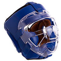 Шолом боксерський з прозорою маскою синій FLEX VENUM VL-8348 L