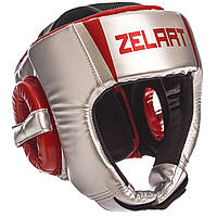 Шлем боксерский открытый серебряный PU ZELART BO-1324: Gsport