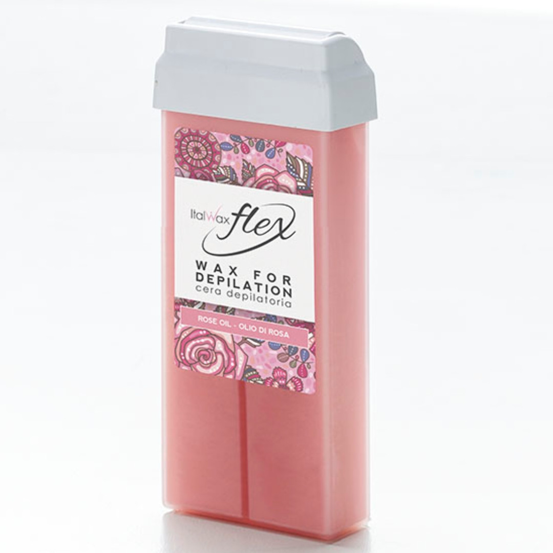 Віск касетний ItalWax Flex Rose oil 100 мл для депіляції кремова троянда картридж