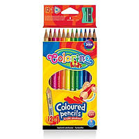 Набір тригранних кольорових олівців Colorino 12 кольорів Triangular coloured pencils