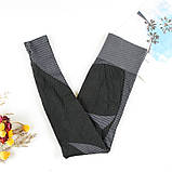 Спортивний жіночий костюм для фітнесу 3 предмети. Фітнес-костюм-трійка — лосини, топ, рашгард, M (чорний), фото 10