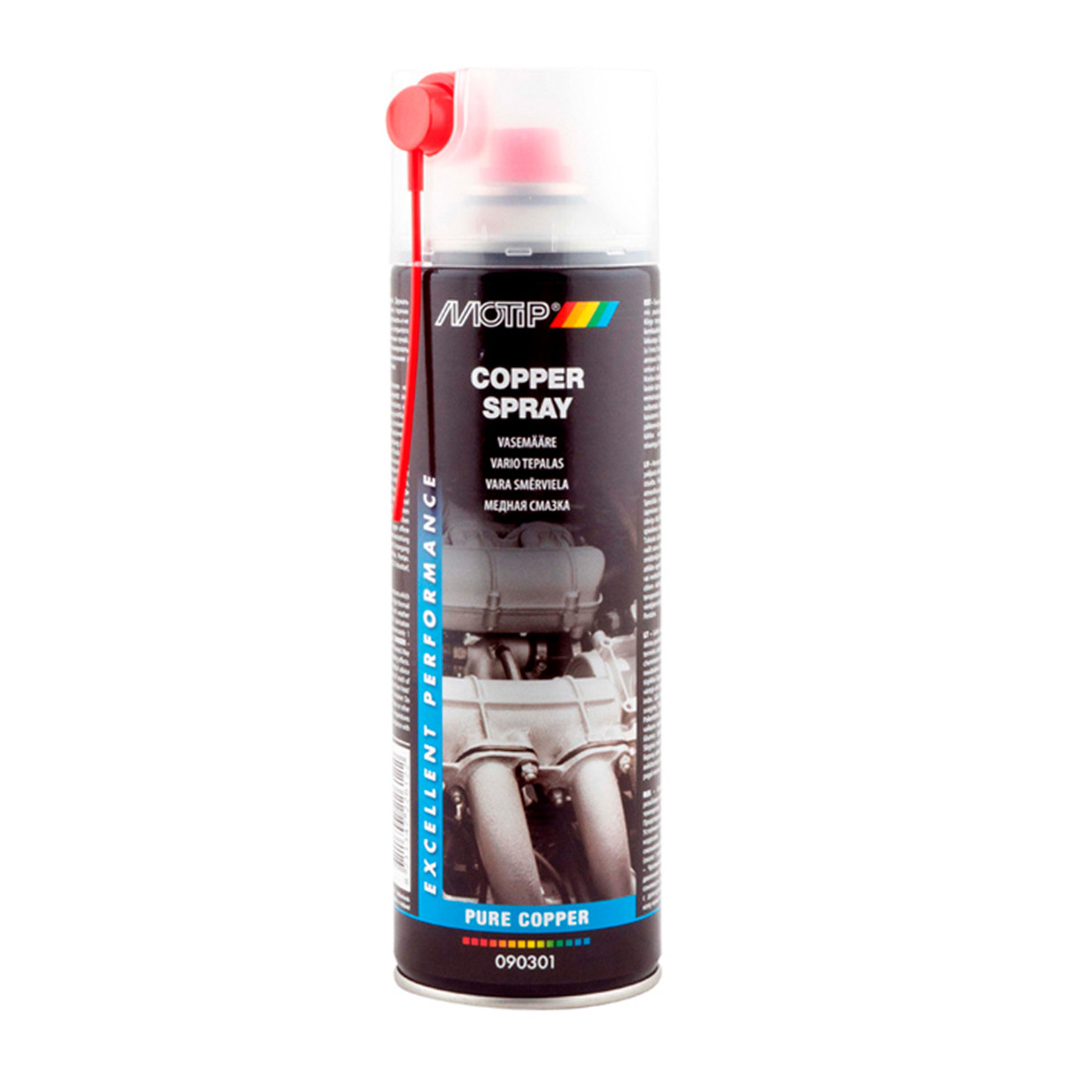 Мастило мідне високотемпературне Motip Copper Spray - 40 °C / 1100 °C 500 мл (090301)