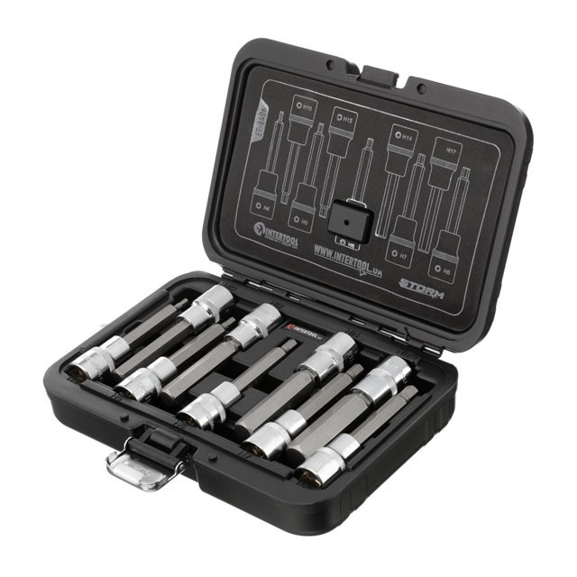 Набір біт INTERTOOL ET-8406, HEX 1/2" 4-17, 100мм, S2, STORM - фото 1 - id-p1494736137