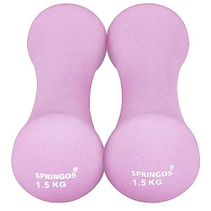 Гантелі вінілові Springos 2 x 1.5 кг FA1039, фото 2