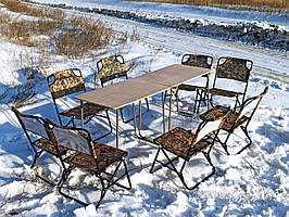 Стіл туристичний складаний зі стільцями купити, для відпочинку на природі, пікніка, дачі та саду Класичний ФП2+8