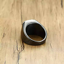 Чоловіче чорне кільце — персень із неіржавкої сталі 316L (цирконій), фото 3