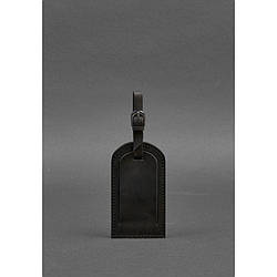 Шкіряна бирка для багажу 2.0 Чорна Crazy Horse