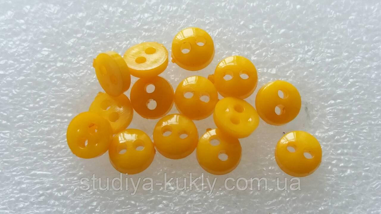 Гудзик для ляльок міні 6 мм. Відтінок жовтого, № 6.14, фото 1