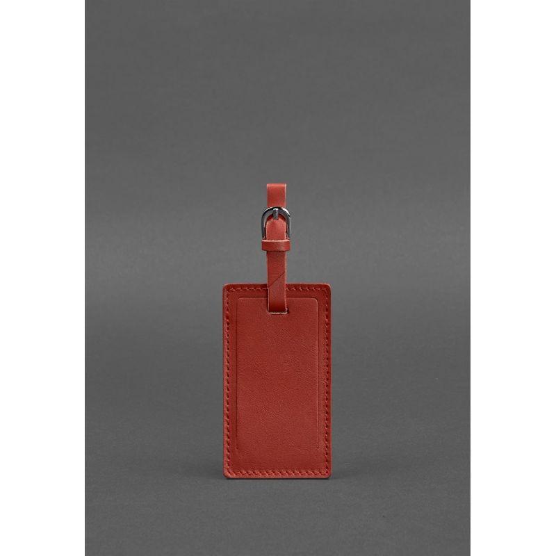 Шкіряна бирка для багажу 3.0 Червона