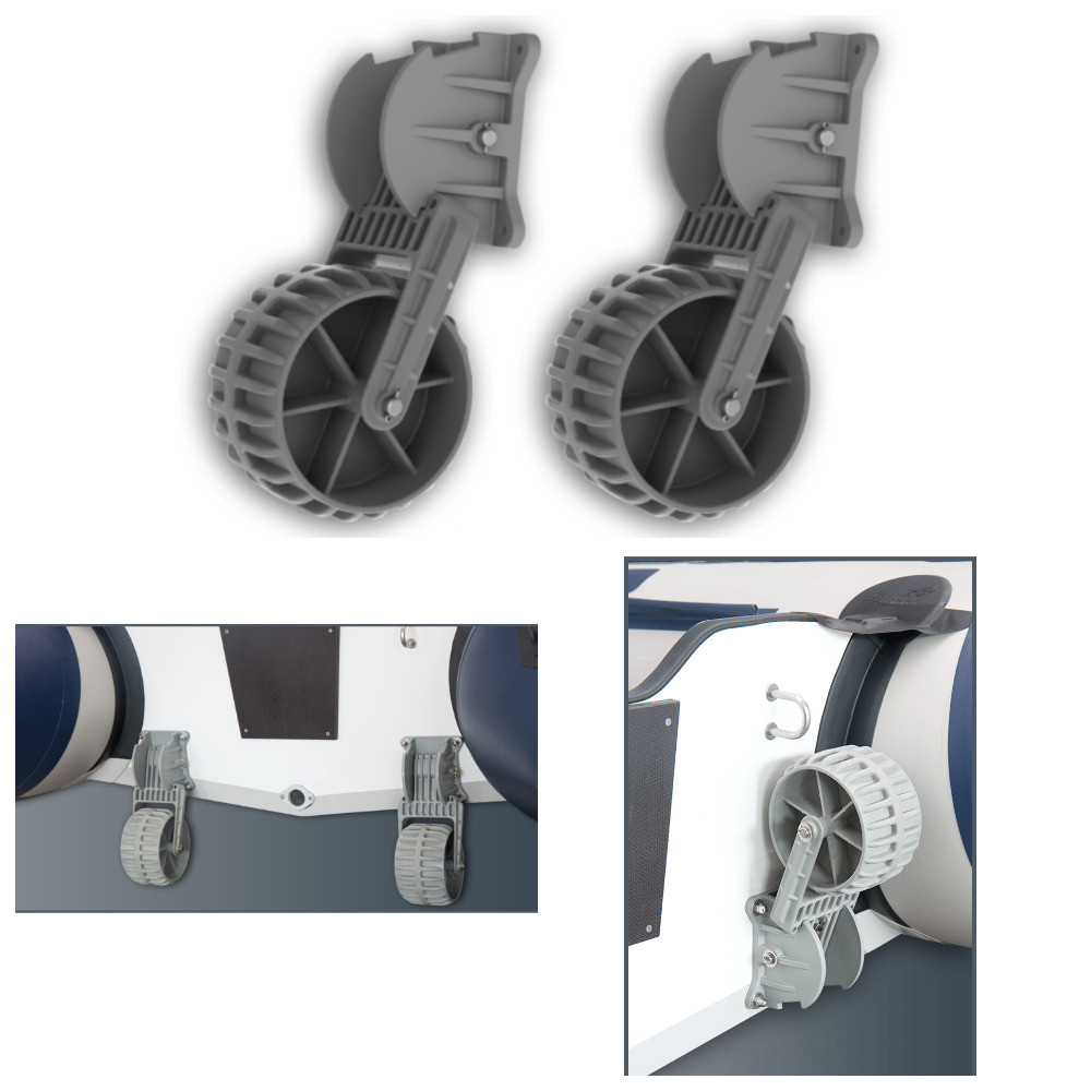 Транцеві КОЛЕСА, чорні транцеві колеса для надувного човна ПВХ Колібрі, колеса для човна, фото 1