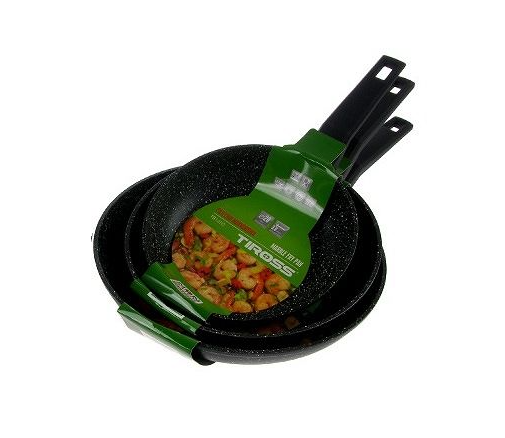 Сковорідка Tiross з кришкою 24см TS1251P з антипригарним покриттям: мармур