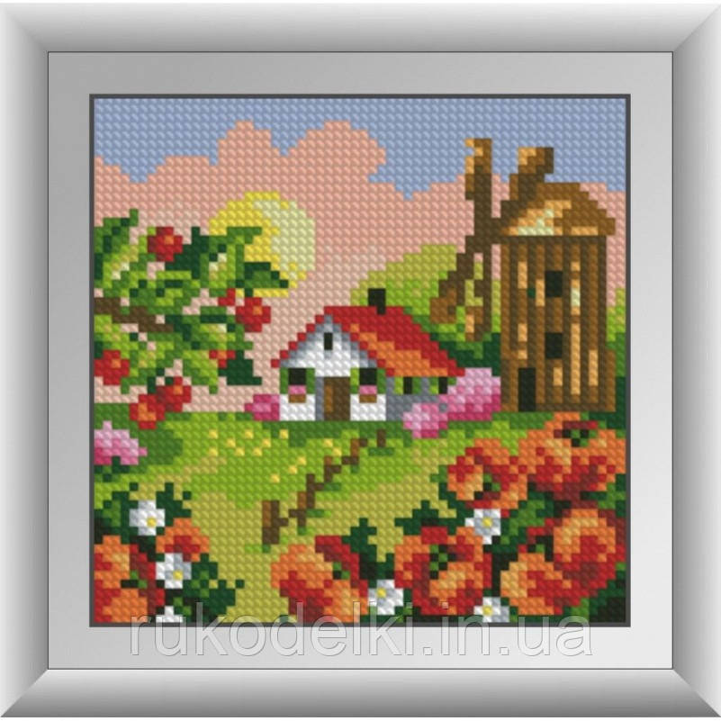 Набір для малювання камінням алмазна живопис Dream Art Млин з маками (квадратні, повна) 30676D