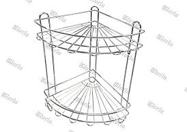 Полиця кутова подвійна для ванної кімнати