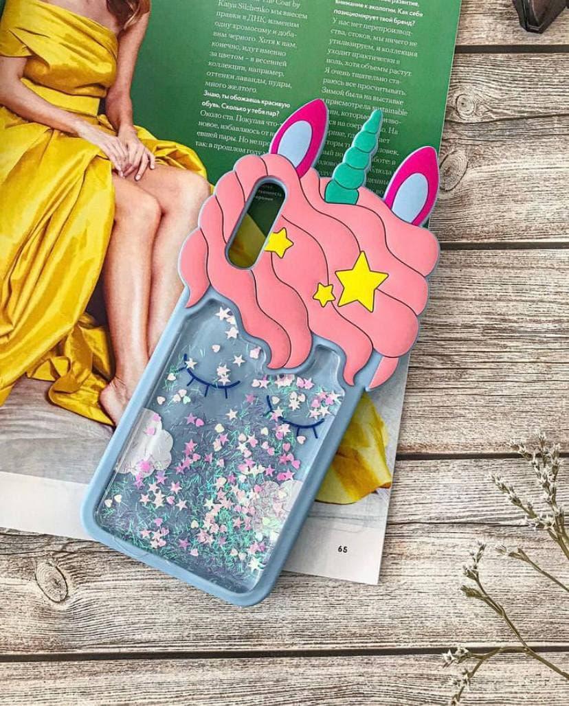 3D чохол рідкі блискітки Єдиноріг для Huawei Y5 2019 (51093SHA)/ Honor 8s
