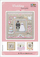 Схема для вышивки нитками крестиком Soda Stitch ''Wedding Sampler//Свадебный сэмплер'' SODA Stitch