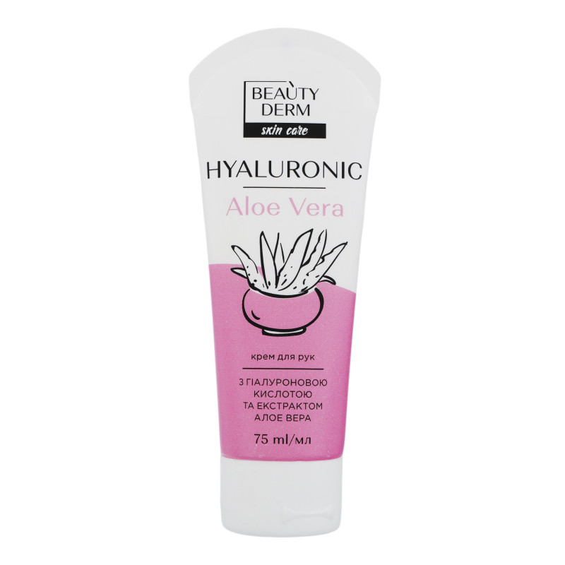 Крем для рук з гіалуроновою кислотою і екстрактом алоє вера "Hyaluronic" Beautyderm (75мл.)