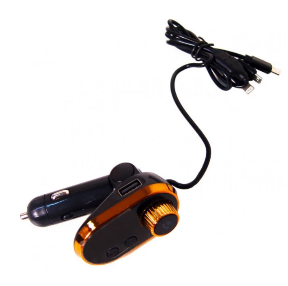 Автомобільний FM трансмітер MOD. CAR Q15, BT +typeC/v8/IP cable (KG-1020)