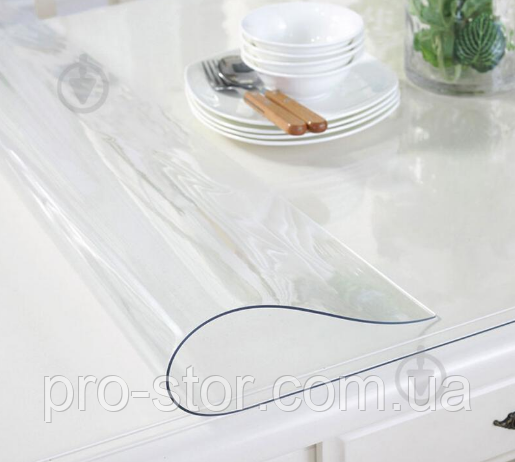 Пляшка м'яке скло (захисток на стіл) скатертина на стіл Crystal 1.5 мм Прозора скатертини пвх плівка