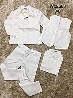 Костюм-четверка белый нарядный для мальчиков оптом, F&D, размеры 3/4-7/8 лет, арт. WX-2603