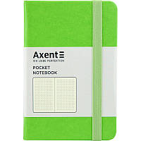 Книга записная Axent Partner 8301-04-A, A6-, 95x140 мм, 192 листов,клетка, твердая обложка, салатовая