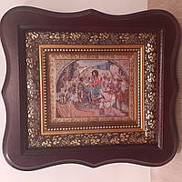 Икона Вход Иисуса Христа в Иерусалим, лик 10х12 см, в темном деревянном киоте