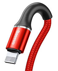 Кабель для зарядки телефона/ смартфона Baseus USB - Lightning 0.5 м Червоний/ Чорний (CALGH-A09), фото 3