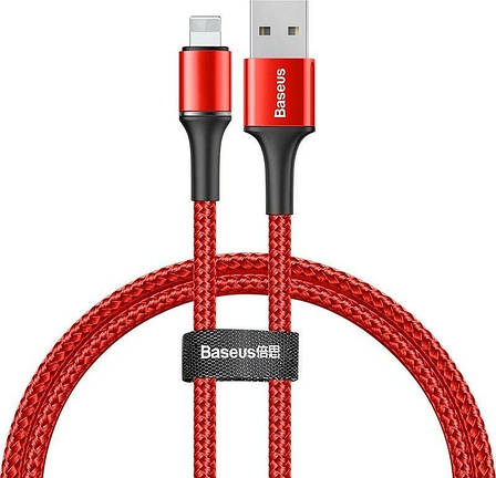 Кабель для зарядки телефона/ смартфона Baseus USB - Lightning 0.5 м Червоний/ Чорний (CALGH-A09), фото 1