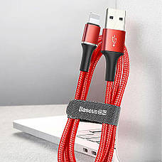 Кабель для зарядки телефона/ смартфона Baseus USB - Lightning 2.4 A 1 м Червоний/ Чорний (CALGH-B09), фото 6