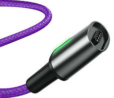 Магнітний кабель для зарядки телефона/ смартфона Baseus USB - Micro USB 1 м Фіолетовий (CAMXC-A05), фото 4