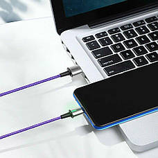 Магнітний кабель для зарядки телефона/ смартфона Baseus USB - Micro USB 1 м Фіолетовий (CAMXC-A05), фото 5