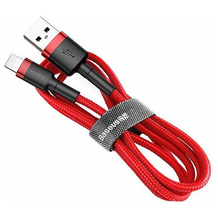 Кабель для зарядки телефона/ смартфона Baseus USB - Lightning 2 A 3 м Червоний/ Чорний (CALKLF-R09), фото 1