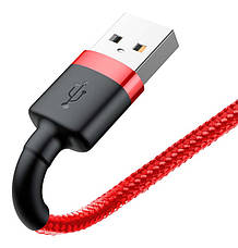 Кабель для зарядки телефона/ смартфона Baseus USB - Lightning 2 A 3 м Червоний/ Чорний (CALKLF-R09), фото 5