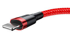 Кабель для зарядки телефона/ смартфона Baseus USB - Lightning 2 A 3 м Червоний/ Чорний (CALKLF-R09), фото 6