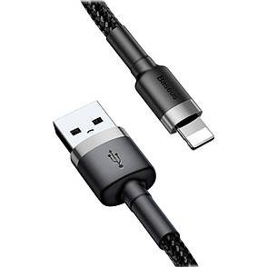 Кабель для зарядки телефона/ смартфона Baseus USB - Lightning 2 A 3 м Чорний/ Сірий (CALKLF-RG1), фото 1