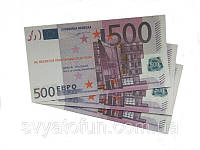 Сувенирные деньги 500 евро бумага матовая 80шт/уп