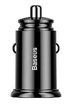 Автомобільний зарядний пристрій в прикурювач Baseus Circular Plastic 2xUSB 30 Вт Чорний (CCALL-YD01), фото 3